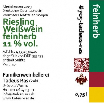 Riesling feinherb 2019